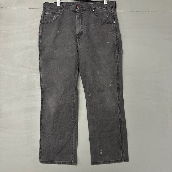 Dickies Mens Carpenter Jeans Faded Black Distressed Work Pants 34x30 EU1939RBK - Picture 3 of 5